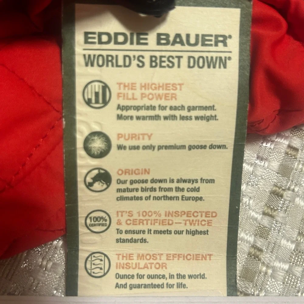 Eddie Bauer Red Lodge Goose Down Gloves L/XL NWT